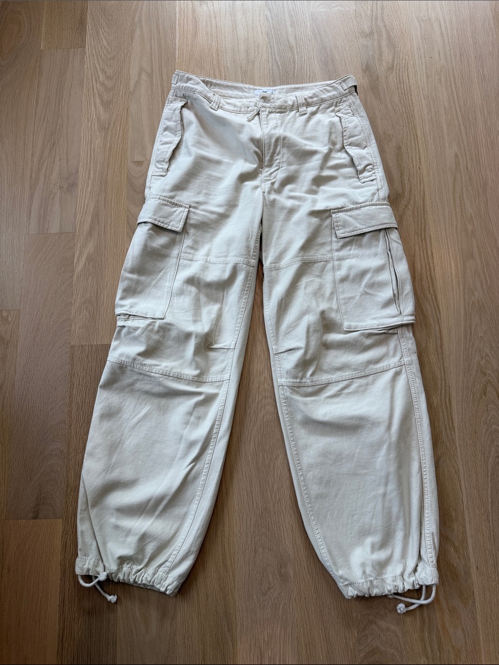 TNA Cream High-Rise Cargo Pants